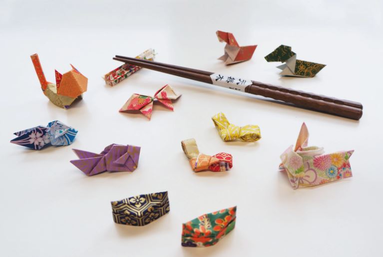 Chopsticks and folding paper