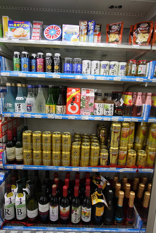 Alcoholic beverages at a convenience store
